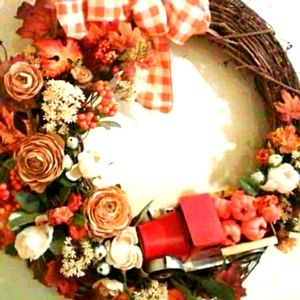 Hand Crafted Red Truck Wreath Farmhouse FINAL…